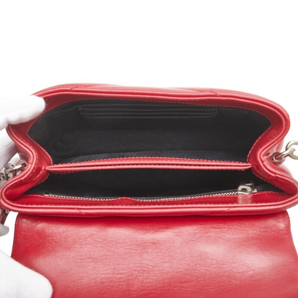 Saint Laurent YSL Logo Lulu Toy Bag Shoulder Wine Red Red Leather - Picture 8 of 9